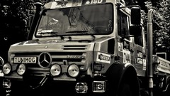 Cars wheels monochrome Mercedes-Benz vehicles automobiles unimog