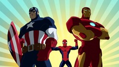 cartoon comic art Spider-Man captain america Iron Man