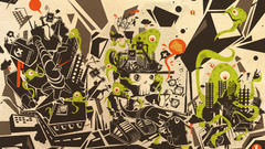 Cartoons abstract alien Aliens