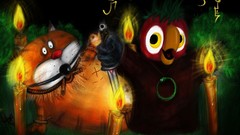 Cartoons abstract cats Parrots