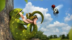 Cartoons funny 3d lizards tangled