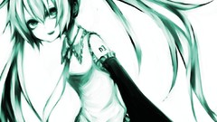 Cartoons hatsune miku vocaloid detached sleeves polychromatic