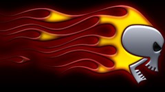 Cartoons skulls flaming