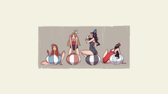 Cartoons woman balls