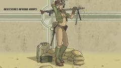 Cartoons woman military