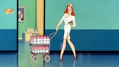 Cartoons woman uniforms milk
