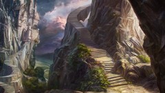 Castles artwork digital art fantasy art stairways