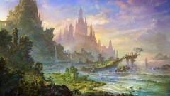 Castles artwork fantasy art Shuxing Li