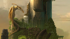 Castles ruins Dragons fantasy