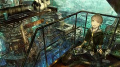 Cats Anime architecture buildings cities cityscapes artwork 