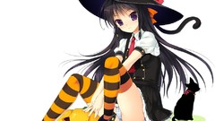 Cats Anime dress hats long hair panties neko Simple Background 