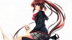 Cats anime girls school uniforms little busters natsume rin 