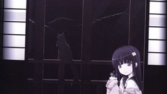 Cats Anime window skirts long hair anime girls