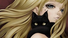 Cats Anime yellow eyes artwork