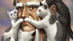 Cats beard WTF surreal old people