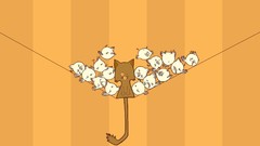 Cats Birds cartoons minimalistic