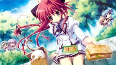 Cats Chibi sandwiches blue eyes school uniforms mashiroiro 