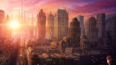 Cats cityscapes artwork