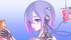 Cats cyborgs Simple Background