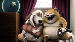 Cats fish Dogs cartoons funny