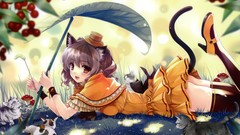 Cats happy anime girls misaki kurehito open mouth animal ears 