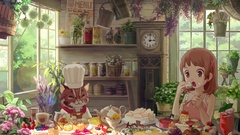 Cats kitchen anime girls