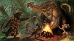 Cats Monsters jungle paintings drawings mice battles digital 