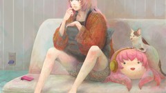 Cats plush couch vocaloid megurine luka Vocaloid Fanmade Tako 