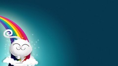 Cats rainbows minimalistic digital art