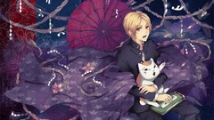 Cats Umbrellas Ropes blondes school uniforms open mouth natsume 