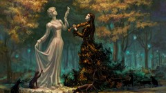 Cats violins statues