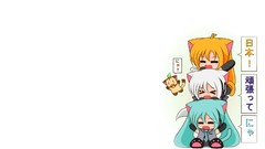 Cats white background Chibi hatsune miku vocaloid yowane haku 