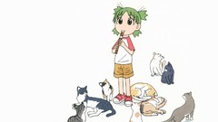 Cats white background yotsubato Simple Background Yotsuba