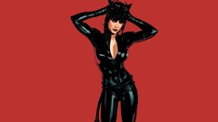 Catwoman red background whip dc comics illustrations Adam 