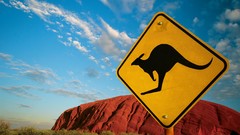 Caution signs Australia kangaroos