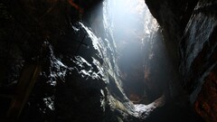 cave sweden lights nature underground sunlight