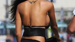 Celebrity Actress models photo shoot black hair bikini nabilla 