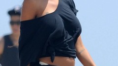 Celebrity Actress models photo shoot black hair bikini nabilla 