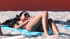 Celebrity Actress models photo shoot black hair bikini nabilla 