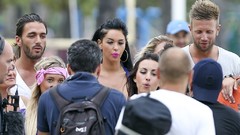 Celebrity Actress models photo shoot black hair bikini nabilla 