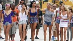 Celebrity Actress models photo shoot black hair bikini nabilla 