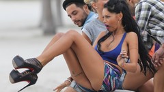 Celebrity Actress models photo shoot black hair bikini nabilla 