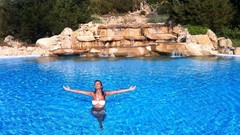 Celebrity bikini top swimming pools