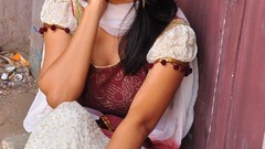 Celebrity fashion Actress stills smiling white dress models 