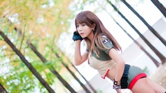 Celebrity fashion asians stills brunettes bangs photo shoot 