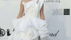Celebrity Natalie Portman brunettes white dress