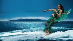 Cellphones green dress