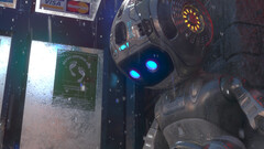 Cem Tezcan robot sitting cgi sad rain alone artwork digital art