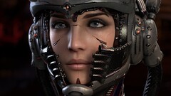 cgi futuristic science fiction helmet cyborg digital art render