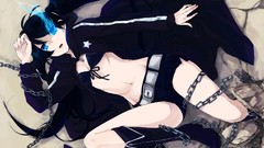 Chains anime girls blue eyes black rock shooter